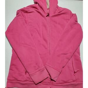 L.L. Bean Womens Pink Fleece Lined Zipup Hoodie Size Medium Workwear Normcore